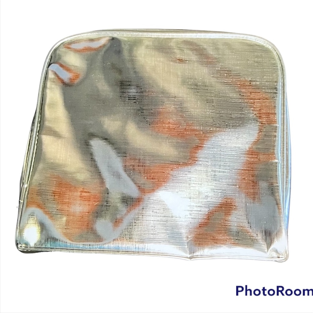 NIB BeautiControl Silver Zippered Cosmetic Case